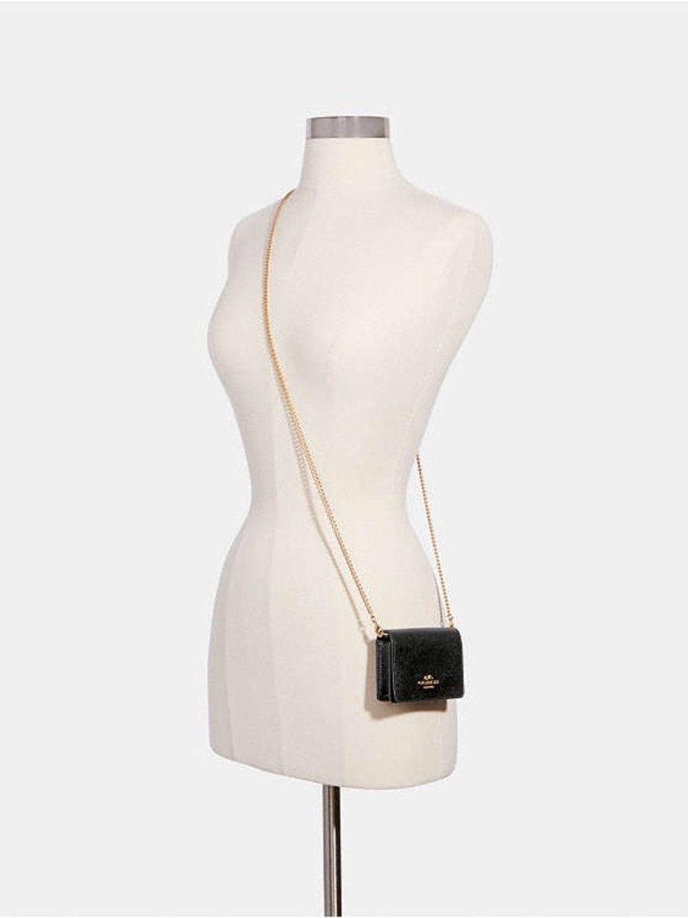 COACH Black Mini Wallet On A Chain - Picture 2 of 13